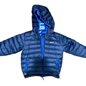 Patagonia baby reversible down sweater hoody in color TFBL size 3T